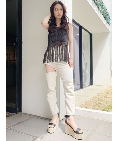 GYDA（ジェイダ）の「カラーサイドダメージペグトップパンツ（チノパンツ・レディース・ベージュ/アイボリー・SMALL/MEDIUM/X-SMALL）」の21枚目の写真