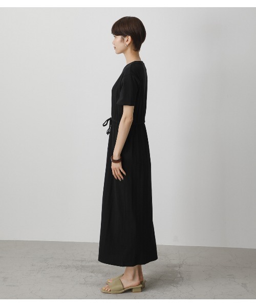 AZUL by moussy(アズールバイマウジー)の「RIB BLOUSING ONEPIECE/リブブラウジングワンピース(ワンピース・レディース・ブラック/ライトベージュ/カーキ/ダークオレンジ・MEDIUM/SMALL)」の9枚目の写真