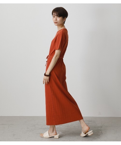 AZUL by moussy(アズールバイマウジー)の「RIB BLOUSING ONEPIECE/リブブラウジングワンピース(ワンピース・レディース・ブラック/ライトベージュ/カーキ/ダークオレンジ・MEDIUM/SMALL)」の18枚目の写真