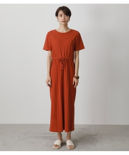 AZUL by moussy(アズールバイマウジー)の「RIB BLOUSING ONEPIECE/リブブラウジングワンピース(ワンピース・レディース・ブラック/ライトベージュ/カーキ/ダークオレンジ・MEDIUM/SMALL)」の10枚目の写真