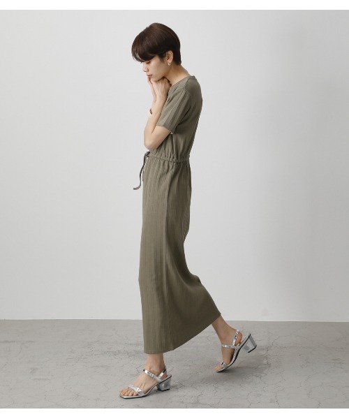 AZUL by moussy(アズールバイマウジー)の「RIB BLOUSING ONEPIECE/リブブラウジングワンピース(ワンピース・レディース・ブラック/ライトベージュ/カーキ/ダークオレンジ・MEDIUM/SMALL)」の11枚目の写真