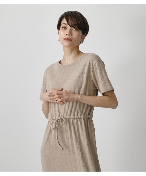 AZUL by moussy(アズールバイマウジー)の「RIB BLOUSING ONEPIECE/リブブラウジングワンピース(ワンピース・レディース・ブラック/ライトベージュ/カーキ/ダークオレンジ・MEDIUM/SMALL)」の20枚目の写真