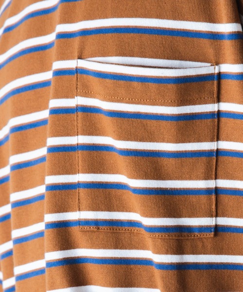 WEGO（ウィゴー）の「WEGO/マルチボーダー半袖ビッグT（Tシャツ/カットソー・メンズ・ブルー系その他5/ホワイト系その他5/ブラウン系その他5・MEDIUM/LARGE）」の19枚目の写真