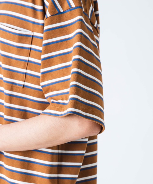 WEGO（ウィゴー）の「WEGO/マルチボーダー半袖ビッグT（Tシャツ/カットソー・メンズ・ブルー系その他5/ホワイト系その他5/ブラウン系その他5・MEDIUM/LARGE）」の20枚目の写真