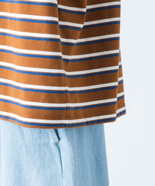 WEGO（ウィゴー）の「WEGO/マルチボーダー半袖ビッグT（Tシャツ/カットソー・メンズ・ブルー系その他5/ホワイト系その他5/ブラウン系その他5・MEDIUM/LARGE）」の21枚目の写真