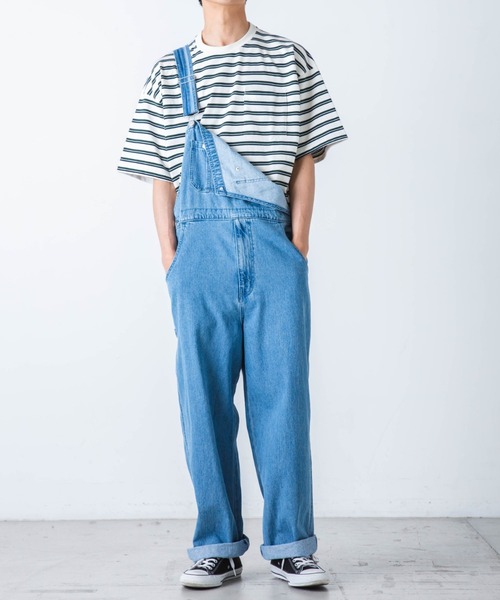 WEGO（ウィゴー）の「WEGO/マルチボーダー半袖ビッグT（Tシャツ/カットソー・メンズ・ブルー系その他5/ホワイト系その他5/ブラウン系その他5・MEDIUM/LARGE）」の4枚目の写真