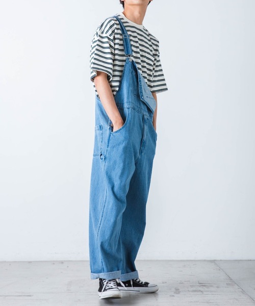 WEGO（ウィゴー）の「WEGO/マルチボーダー半袖ビッグT（Tシャツ/カットソー・メンズ・ブルー系その他5/ホワイト系その他5/ブラウン系その他5・MEDIUM/LARGE）」の5枚目の写真