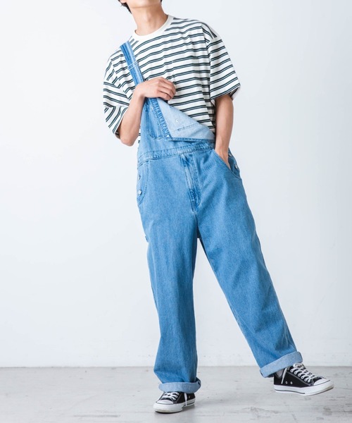 WEGO（ウィゴー）の「WEGO/マルチボーダー半袖ビッグT（Tシャツ/カットソー・メンズ・ブルー系その他5/ホワイト系その他5/ブラウン系その他5・MEDIUM/LARGE）」の6枚目の写真