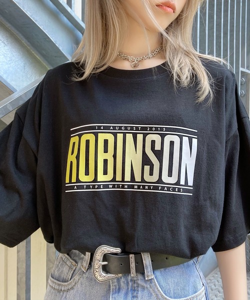 Figments（フィグメンツ）の「ROBINSONロゴT（Tシャツ/カットソー・レディース・ホワイト/ブラック/グレー・FREE）」の2枚目の写真