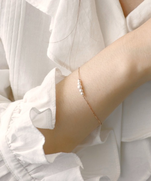 Three Four Time（ｽﾘｰﾌｫｰﾀｲﾑ）の「グラデパールブレスレット（ブレスレット・レディース・ゴールド/ピンクゴールド・FREE）」の2枚目の写真