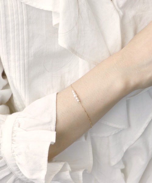 Three Four Time（ｽﾘｰﾌｫｰﾀｲﾑ）の「グラデパールブレスレット（ブレスレット・レディース・ゴールド/ピンクゴールド・FREE）」の7枚目の写真