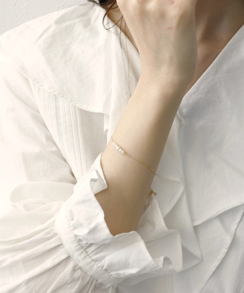 Three Four Time（ｽﾘｰﾌｫｰﾀｲﾑ）の「グラデパールブレスレット（ブレスレット・レディース・ゴールド/ピンクゴールド・FREE）」の8枚目の写真