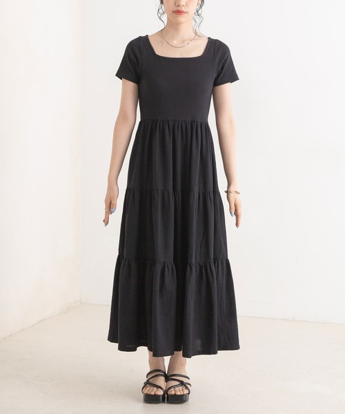 Newlyme(ニューリーミー)の「リブティアードワンピース(ワンピース・レディース・ブラック/ホワイト・MEDIUM/LARGE)」の11枚目の写真