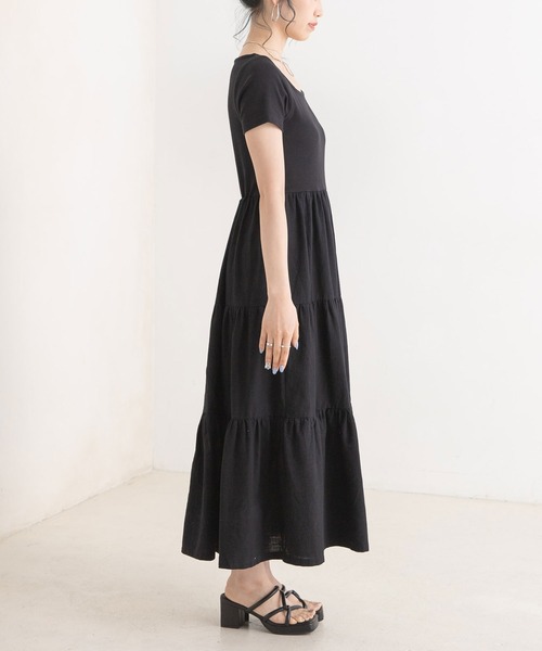 Newlyme(ニューリーミー)の「リブティアードワンピース(ワンピース・レディース・ブラック/ホワイト・MEDIUM/LARGE)」の4枚目の写真