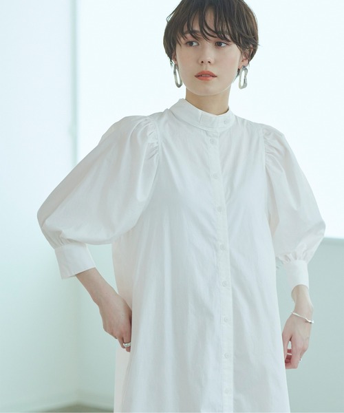 titivate(ティティベイト)の「ハーフスリーブシャツワンピース(シャツワンピース・レディース・ホワイト/ライトベージュ/ブラック/オレンジ・M)」の19枚目の写真