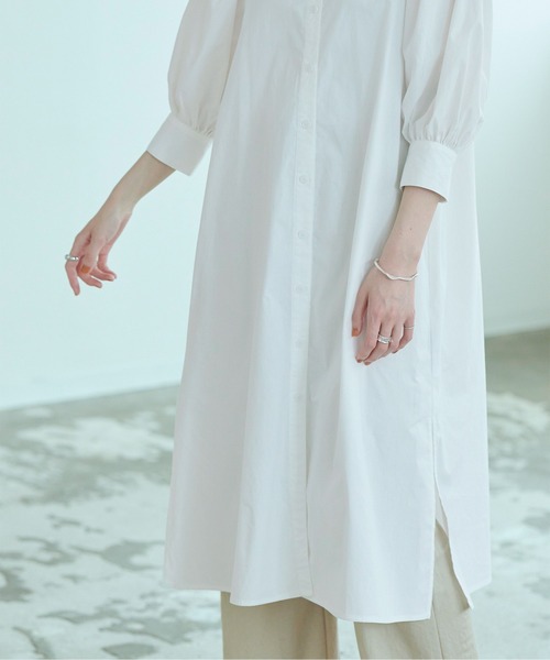 titivate(ティティベイト)の「ハーフスリーブシャツワンピース(シャツワンピース・レディース・ホワイト/ライトベージュ/ブラック/オレンジ・M)」の17枚目の写真