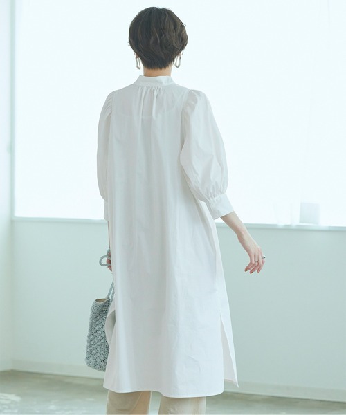 titivate(ティティベイト)の「ハーフスリーブシャツワンピース(シャツワンピース・レディース・ホワイト/ライトベージュ/ブラック/オレンジ・M)」の12枚目の写真