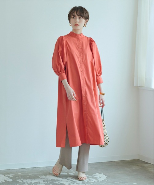 titivate(ティティベイト)の「ハーフスリーブシャツワンピース(シャツワンピース・レディース・ホワイト/ライトベージュ/ブラック/オレンジ・M)」の22枚目の写真