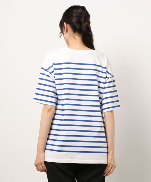 LOWRYS FARM（ローリーズファーム）の「ＵＳＡボーダーＳＳ　949103（Tシャツ/カットソー・レディース・ブラック/ネイビー/パープル/ピンク/オレンジ・FREE）」の7枚目の写真