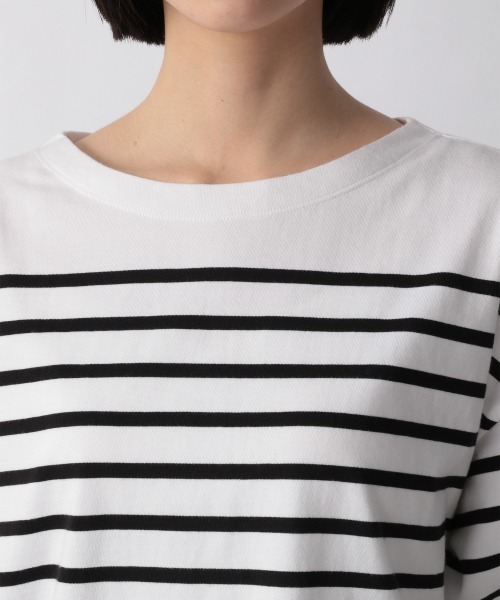 LOWRYS FARM（ローリーズファーム）の「ＵＳＡボーダーＳＳ　949103（Tシャツ/カットソー・レディース・ブラック/ネイビー/パープル/ピンク/オレンジ・FREE）」の10枚目の写真