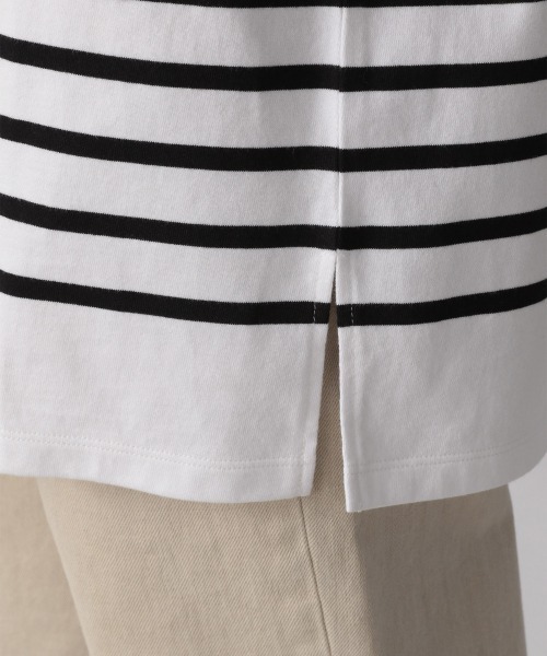 LOWRYS FARM（ローリーズファーム）の「ＵＳＡボーダーＳＳ　949103（Tシャツ/カットソー・レディース・ブラック/ネイビー/パープル/ピンク/オレンジ・FREE）」の12枚目の写真