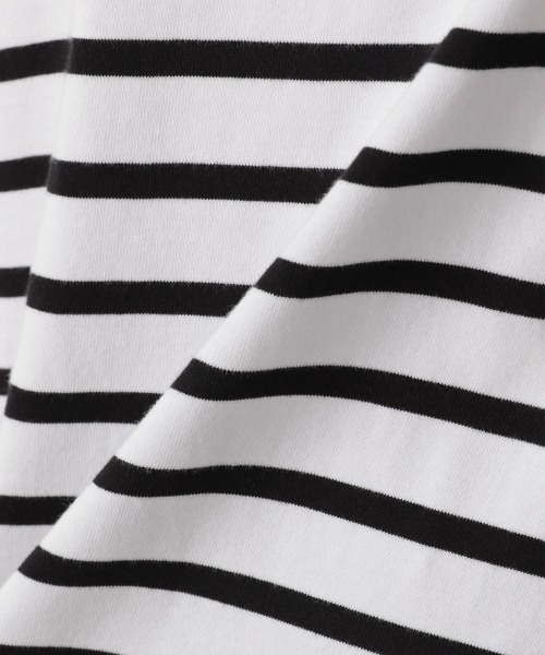 LOWRYS FARM（ローリーズファーム）の「ＵＳＡボーダーＳＳ　949103（Tシャツ/カットソー・レディース・ブラック/ネイビー/パープル/ピンク/オレンジ・FREE）」の14枚目の写真