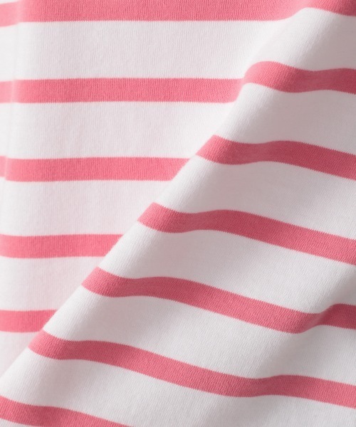 LOWRYS FARM（ローリーズファーム）の「ＵＳＡボーダーＳＳ　949103（Tシャツ/カットソー・レディース・ブラック/ネイビー/パープル/ピンク/オレンジ・FREE）」の15枚目の写真