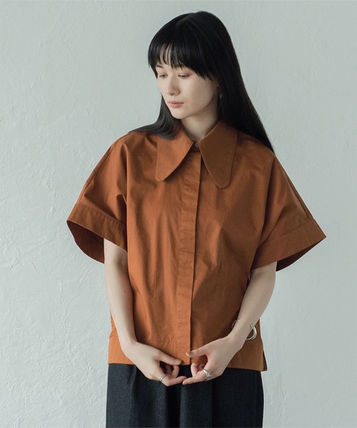 miette（ミエット）の「ﾃﾞｻﾞｲﾝｶﾗｰﾄﾞﾙﾏﾝﾜｲﾄﾞ比翼ｼｬﾂ（シャツ/ブラウス・レディース・ベージュ/ブラウン/オフホワイト・F）」の15枚目の写真