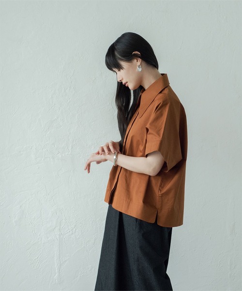 miette（ミエット）の「ﾃﾞｻﾞｲﾝｶﾗｰﾄﾞﾙﾏﾝﾜｲﾄﾞ比翼ｼｬﾂ（シャツ/ブラウス・レディース・ベージュ/ブラウン/オフホワイト・F）」の21枚目の写真