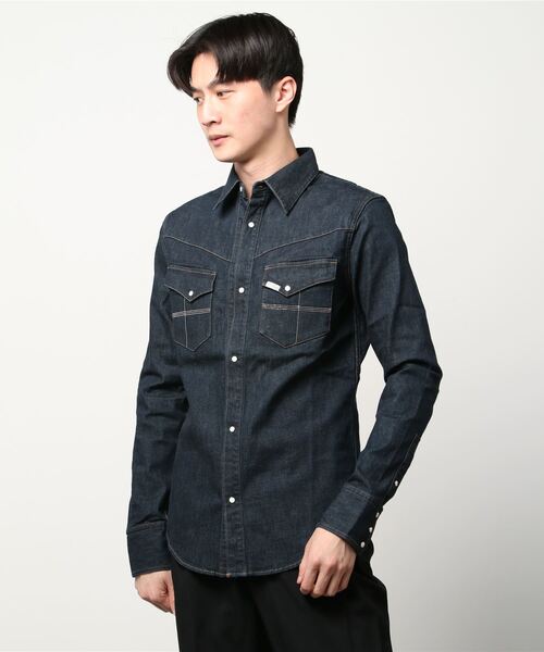 1 piu 1 uguale 3(ウノピゥウノウグァーレトレ)の「L/S WESTERN (CHAIN)(シャツ/ブラウス・メンズ・インディゴブルー・Ⅲ/Ⅳ/Ⅵ/Ⅴ/Ⅶ)」の3枚目の写真