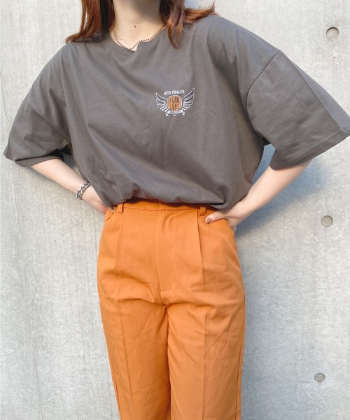 nemne store（ネンネストア）の「のびのびといきるアソートプリントTシャツ（Tシャツ/カットソー・レディース・ホワイト/ベージュ/オフホワイト/オレンジ/ブルー/アイボリー/ベージュ系その他/スミクロ・フリー）」の20枚目の写真