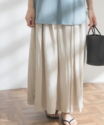 FORK&SPOON | FORK&SPOON　リネン混ランダムタックスカート(スカート)