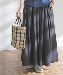FORK&SPOON | FORK&SPOON　リネン混ランダムタックスカート(スカート)