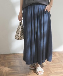 FORK&SPOON | FORK&SPOON　リネン混ランダムタックスカート(スカート)