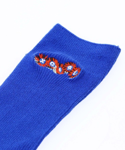 X-girl（エックスガール）の「EMBROIDERED SUNFLOWER LOGO RIB SOCKS（ソックス/靴下・レディース・ブラック/レッド/ブルー/ホワイト・ONE SIZE）」の9枚目の写真