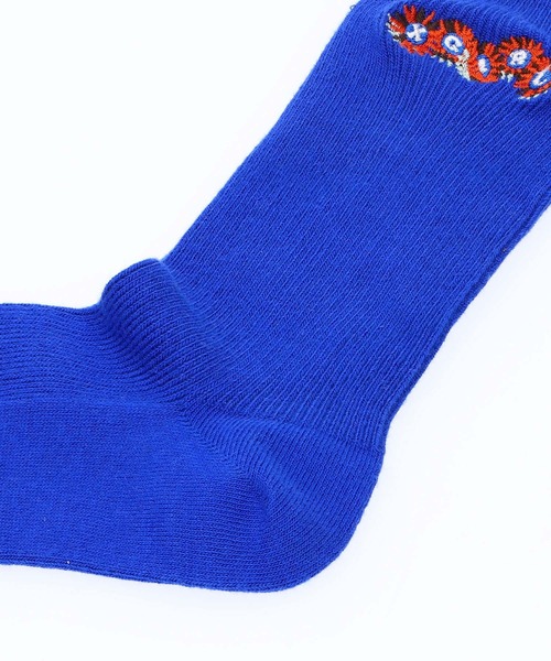 X-girl（エックスガール）の「EMBROIDERED SUNFLOWER LOGO RIB SOCKS（ソックス/靴下・レディース・ブラック/レッド/ブルー/ホワイト・ONE SIZE）」の7枚目の写真