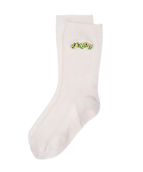 X-girl（エックスガール）の「EMBROIDERED SUNFLOWER LOGO RIB SOCKS（ソックス/靴下・レディース・ブラック/レッド/ブルー/ホワイト・ONE SIZE）」の11枚目の写真