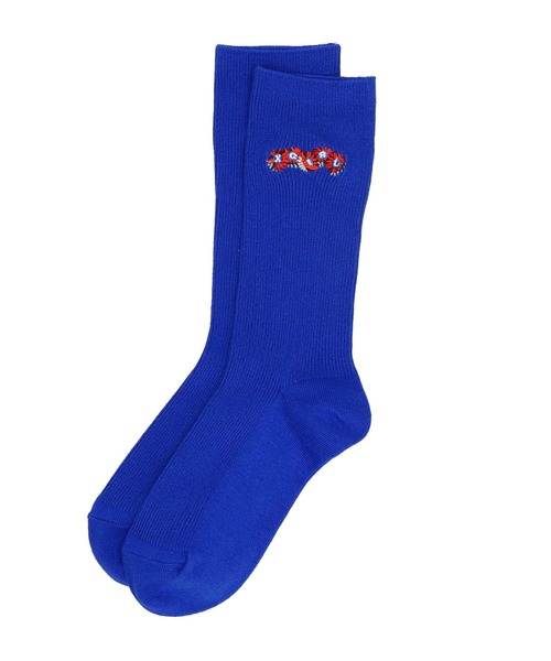 X-girl（エックスガール）の「EMBROIDERED SUNFLOWER LOGO RIB SOCKS（ソックス/靴下・レディース・ブラック/レッド/ブルー/ホワイト・ONE SIZE）」の10枚目の写真