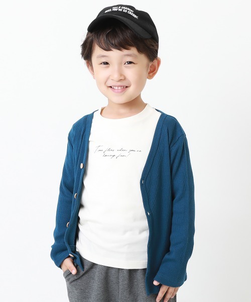 devirock(デビロック)の「無地リブVネックカーディガン(カーディガン/ボレロ・キッズ・カーキ/ブルー系その他2/ネイビー/ブルー系その他/ヘザーチャコール/チャコール/ダークグリーン/ラベンダー/スモークピンク/ワイン/パープル系その他/モカ/ブラック/ライトブラウン・80cm/90cm/100cm/110cm/120cm/130cm/140cm/150cm/160cm)」の10枚目の写真