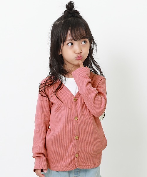 devirock(デビロック)の「無地リブVネックカーディガン(カーディガン/ボレロ・キッズ・カーキ/ブルー系その他2/ネイビー/ブルー系その他/ヘザーチャコール/チャコール/ダークグリーン/ラベンダー/スモークピンク/ワイン/パープル系その他/モカ/ブラック/ライトブラウン・80cm/90cm/100cm/110cm/120cm/130cm/140cm/150cm/160cm)」の13枚目の写真