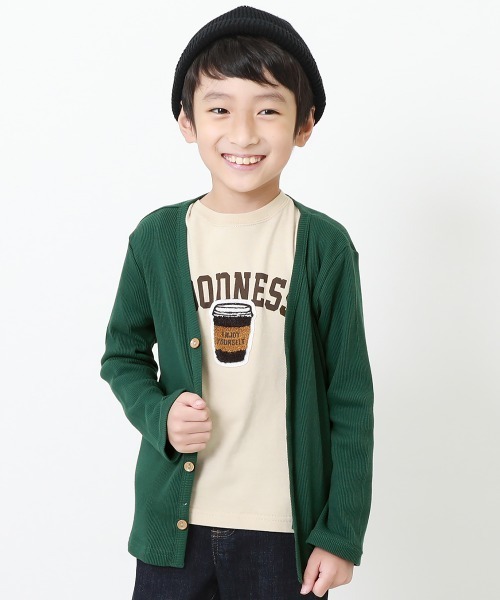 devirock(デビロック)の「無地リブVネックカーディガン(カーディガン/ボレロ・キッズ・カーキ/ブルー系その他2/ネイビー/ブルー系その他/ヘザーチャコール/チャコール/ダークグリーン/ラベンダー/スモークピンク/ワイン/パープル系その他/モカ/ブラック/ライトブラウン・80cm/90cm/100cm/110cm/120cm/130cm/140cm/150cm/160cm)」の7枚目の写真