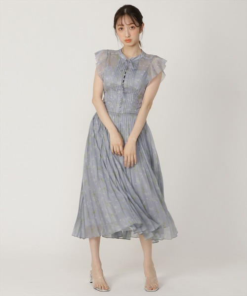 REDYAZEL（レディアゼル）の「シアーピンタックプリーツワンピース（ワンピース・レディース・イエロー/グレー/ネイビー/ミント・SMALL/MEDIUM）」の12枚目の写真