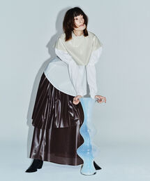 Ray BEAMS | RBS / シアー チンツ アシンメトリー プリーツ スカート(スカート)