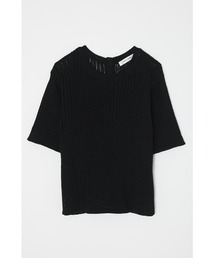 MOUSSY | BACK BUTTON MESH ニット(ニット/セーター)