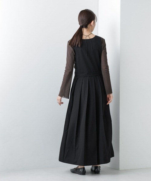 NANO universe（ナノユニバース）の「【WEB限定】プリーツジャンパースカート ノースリーブ（ジャンパースカート・レディース・カーキ/ブラック/ベージュ・マルチサイズ）」の18枚目の写真