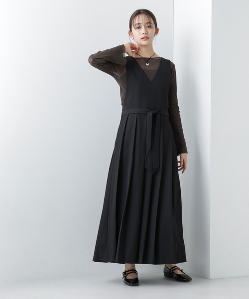 NANO universe（ナノユニバース）の「【WEB限定】プリーツジャンパースカート ノースリーブ（ジャンパースカート・レディース・カーキ/ブラック/ベージュ・マルチサイズ）」の16枚目の写真