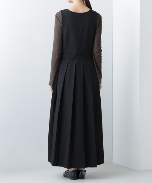NANO universe（ナノユニバース）の「【WEB限定】プリーツジャンパースカート ノースリーブ（ジャンパースカート・レディース・カーキ/ブラック/ベージュ・マルチサイズ）」の11枚目の写真