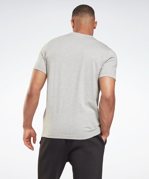 Reebok(リーボック)の「ランニング ノベルティ グラフィック Tシャツ / Running Novelty Graphic T-Shirt(Tシャツ/カットソー・メンズ・ヘザーグレー/ブラック・SMALL/MEDIUM/LARGE/X-LARGE/XX-LARGE/X-SMALL/XXX-LARGE)」の3枚目の写真