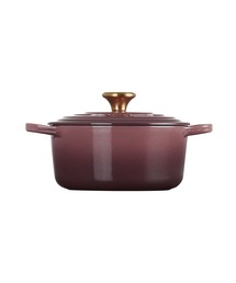 ル・クルーゼココットフルール フィグ ブラックマットホーローゴールドツマミ新品 Le Creuset（ルクルーゼ）の「シグニチャー ココット・ロンド