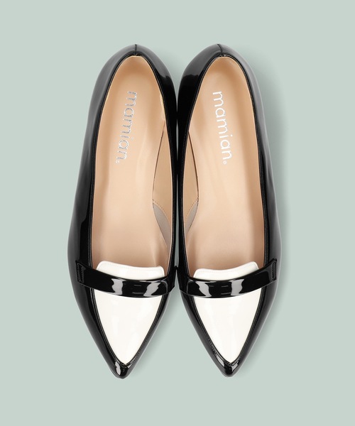 MAMIAN（マミアン）の「甲浅 ポインテッドトゥ ローファー（ローファー・レディース・ブラック系その他3/シルバー/シルバー系その他/ブラック×ホワイト/ダークブラウン/ブラウン/ブラック系その他4・24.5cm/23.5cm/22.0cm/23.0cm/25.0cm/21.5cm/24.0cm/22.5cm/25.5cm）」の19枚目の写真